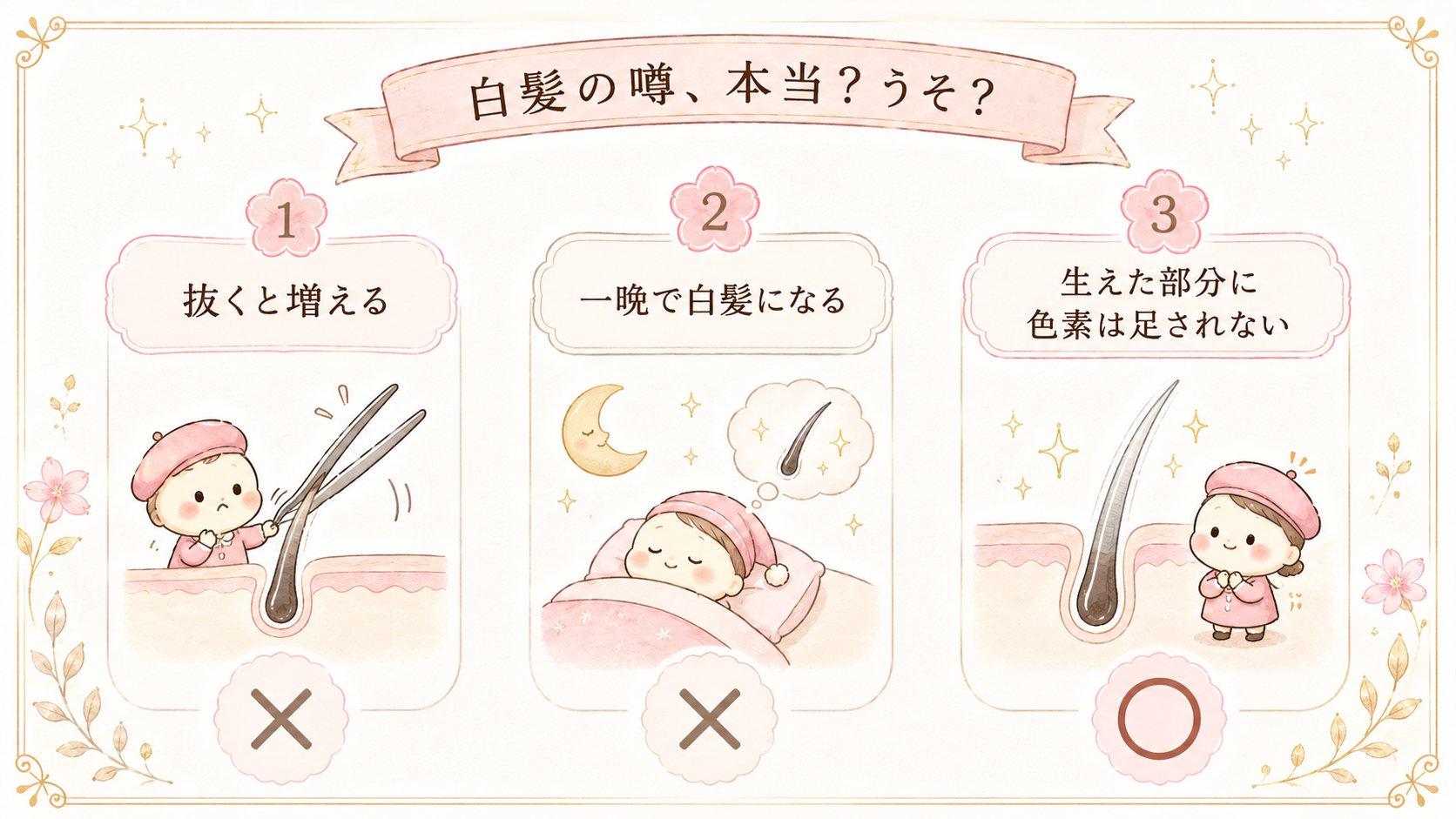 白髪の噂 本当とうそ