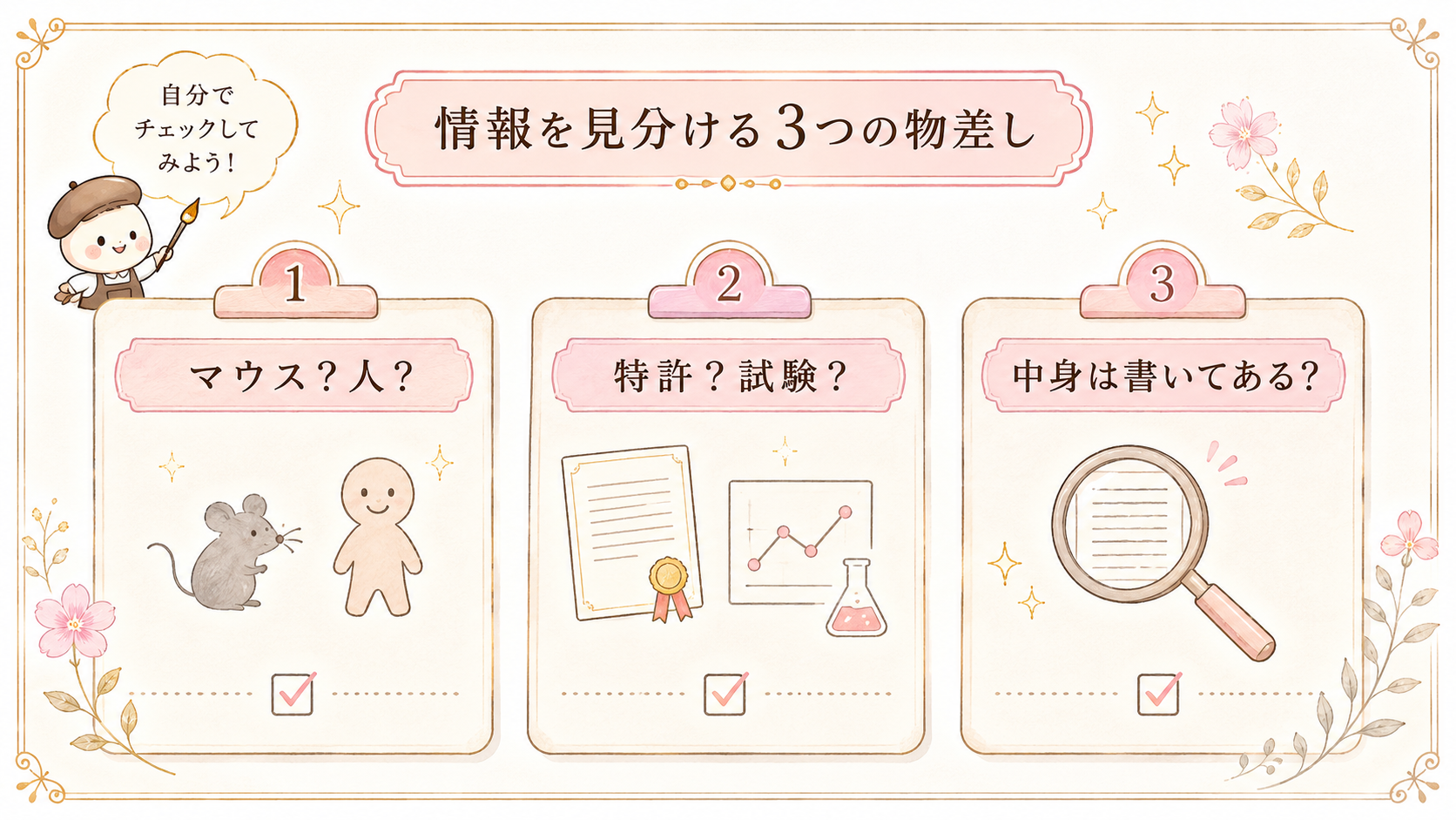 情報を見分ける3つの物差し