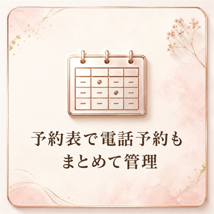 予約表で電話予約もまとめて管理