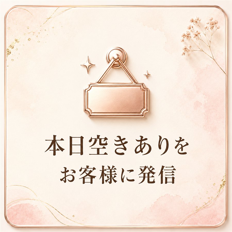 本日空きありをお客様に発信