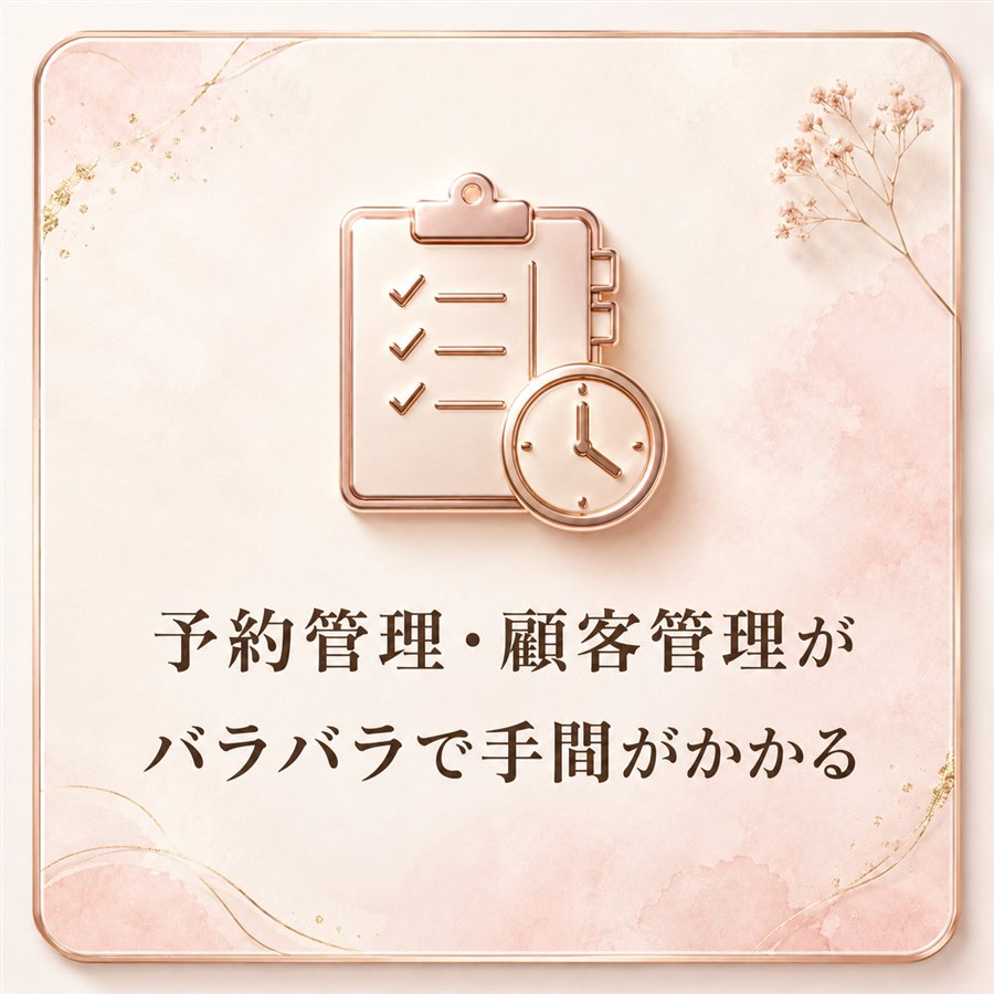 予約管理・顧客管理がバラバラで手間がかかる